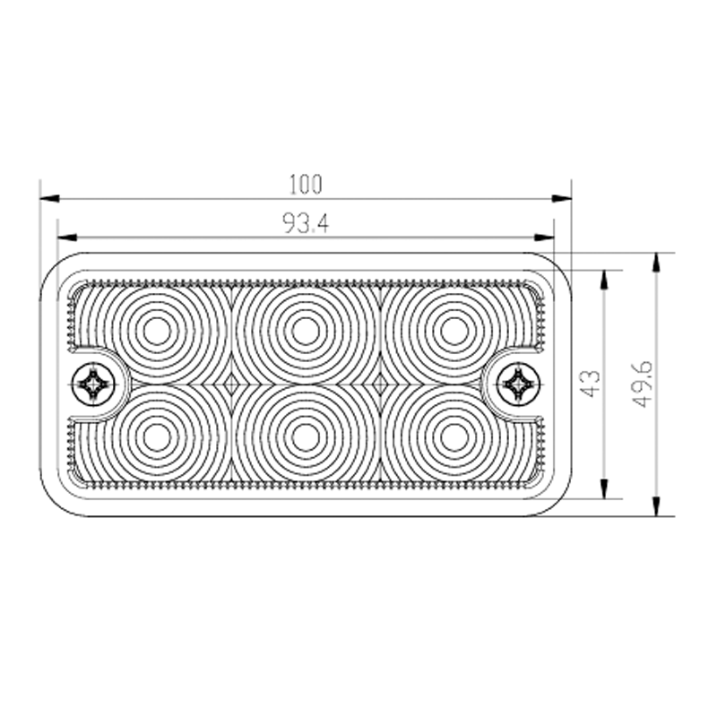 Kompakt IP66 LED elülső helyzet- és szélességjelző lámpa különféle mérnöki járművekhez